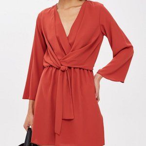 Topshop Red Knot Mini Dress